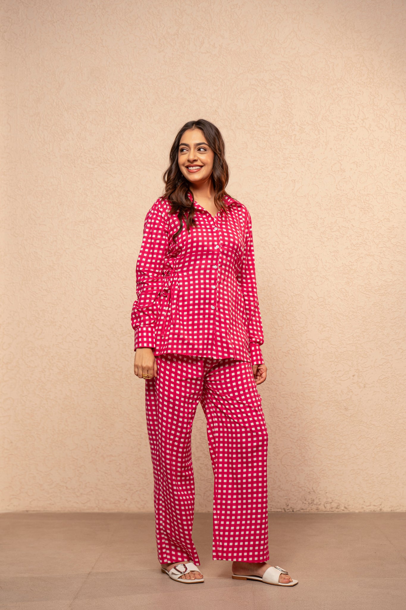 MILIE BLUE GINGHAM 2 PIECE COORD SET