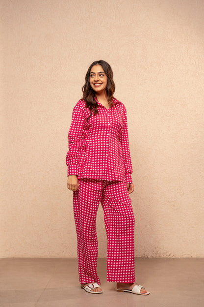 MILIE BLUE GINGHAM 2 PIECE COORD SET