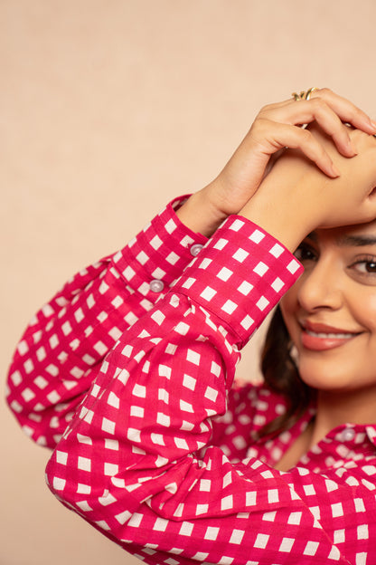 DYNA PINK CHECKERED SHIRT