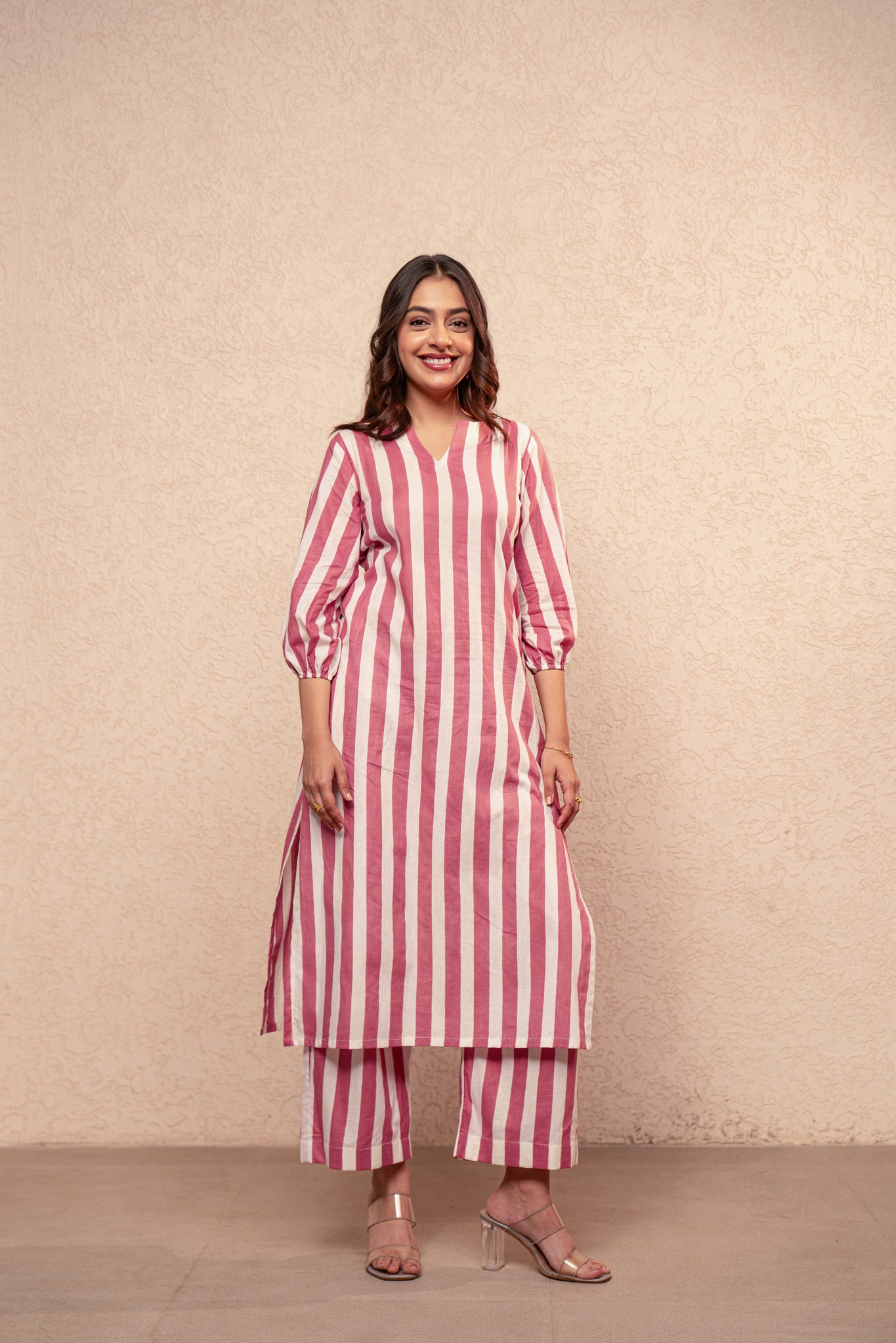 RUTH GREEN STRIPED KURTA SET