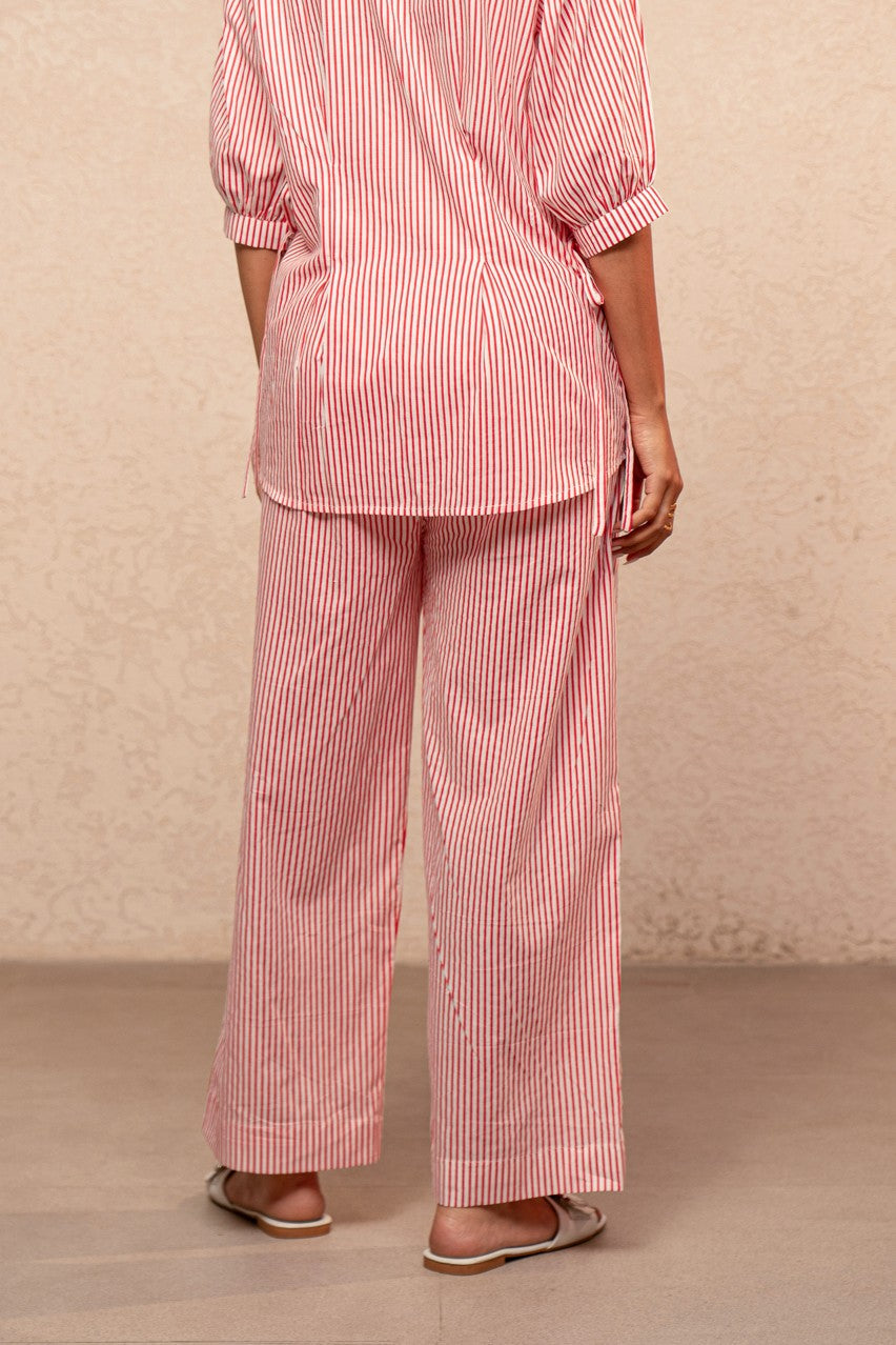 NINA RED STRIPED PANTS