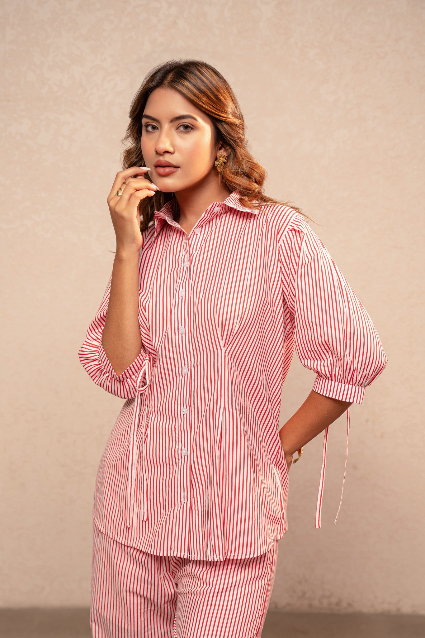 RIZA RED STRIPED SHIRT