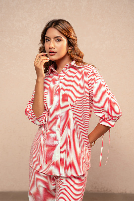 RIZA RED STRIPED SHIRT