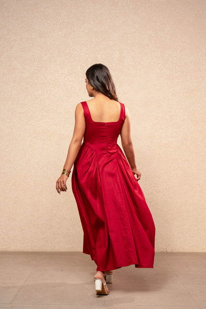 DEMAIRA RED A-LINE DRESS