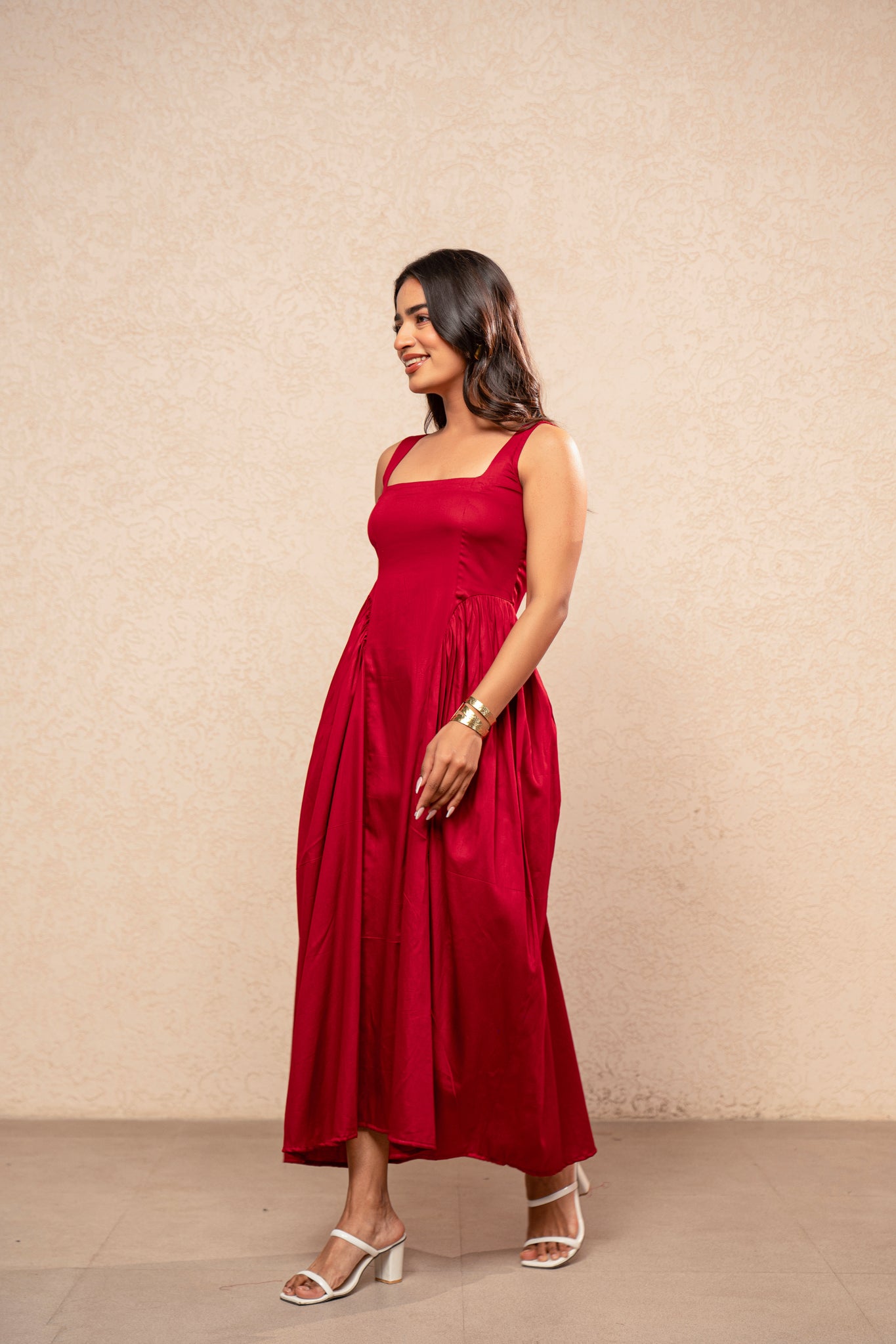 DEMAIRA RED A-LINE DRESS
