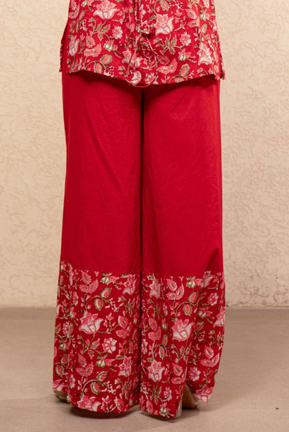 ZEBA RED FLORAL PANTS