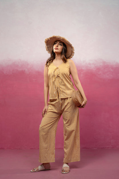 RINI YELLOW STRIPED COORD SET