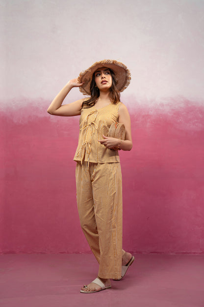 RINI YELLOW STRIPED COORD SET