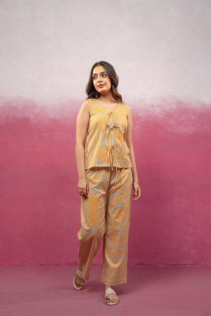 RINI YELLOW STRIPED COORD SET