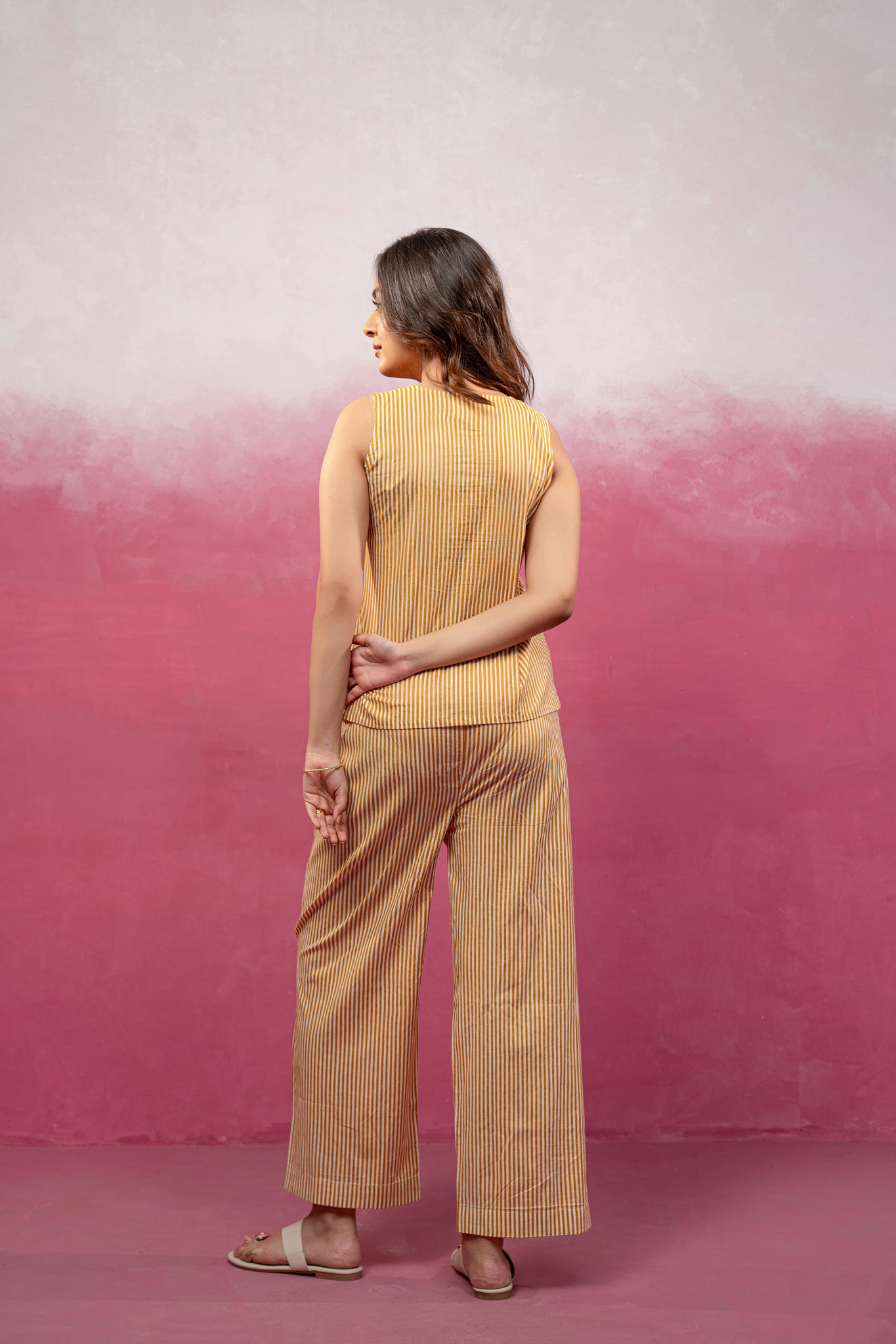 RINI YELLOW STRIPED COORD SET