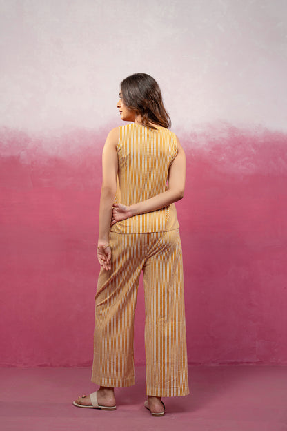 RINI YELLOW STRIPED COORD SET