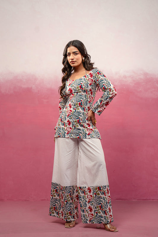 MEYARA WHITE CORSET COORD SET