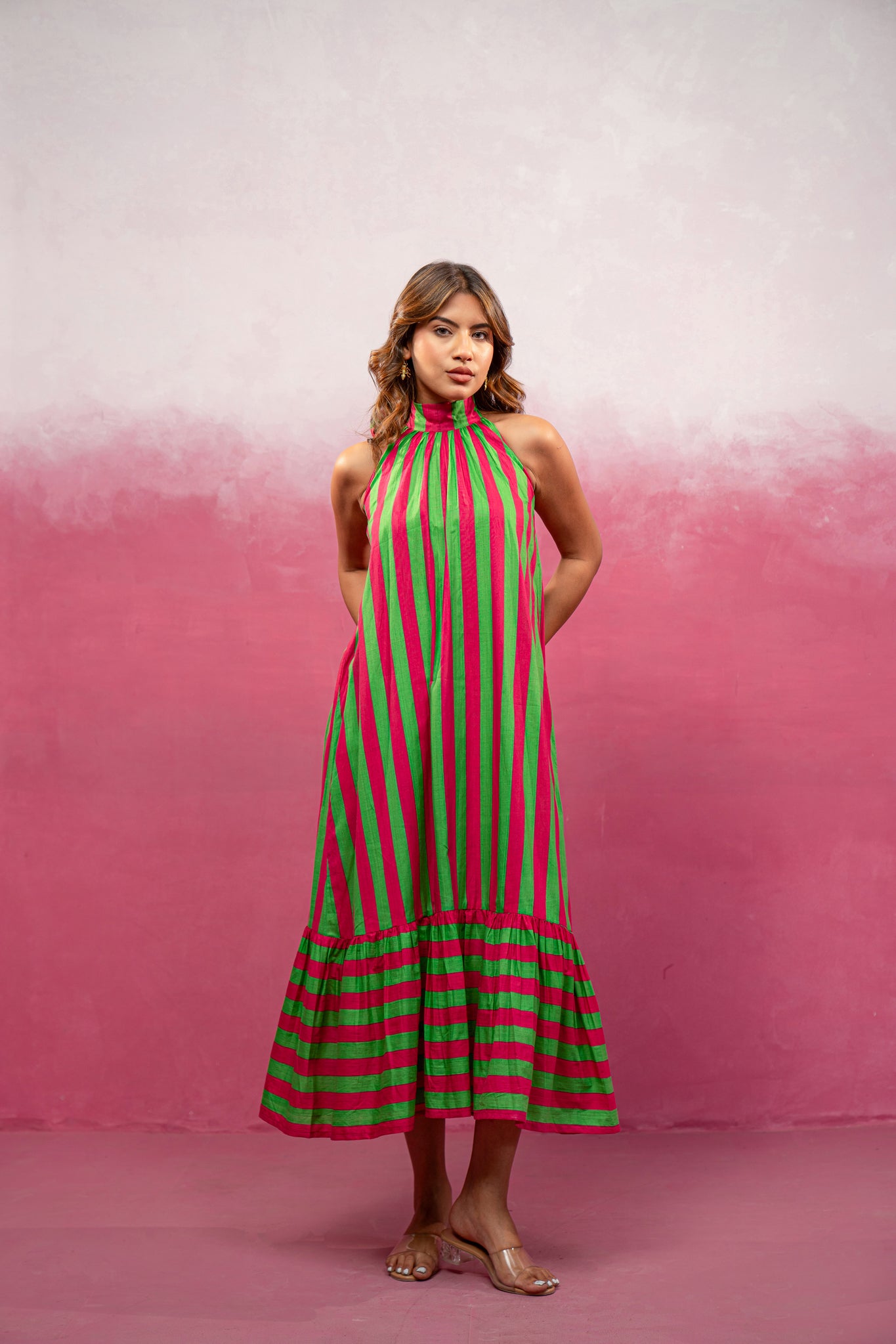 IVANA YELLOW STRIPED MAXI DRESS