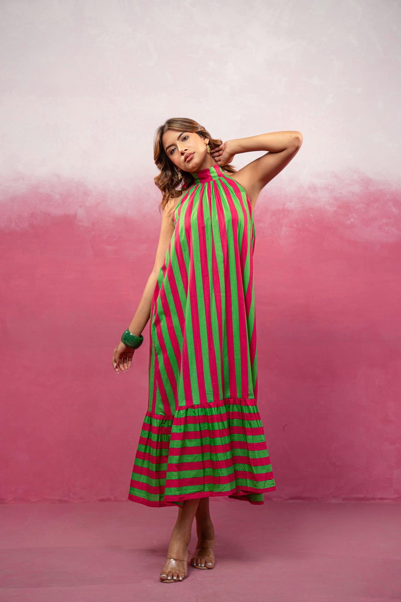 IVANA YELLOW STRIPED MAXI DRESS