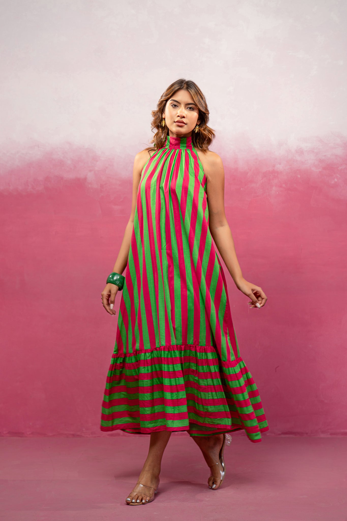 IVANA YELLOW STRIPED MAXI DRESS