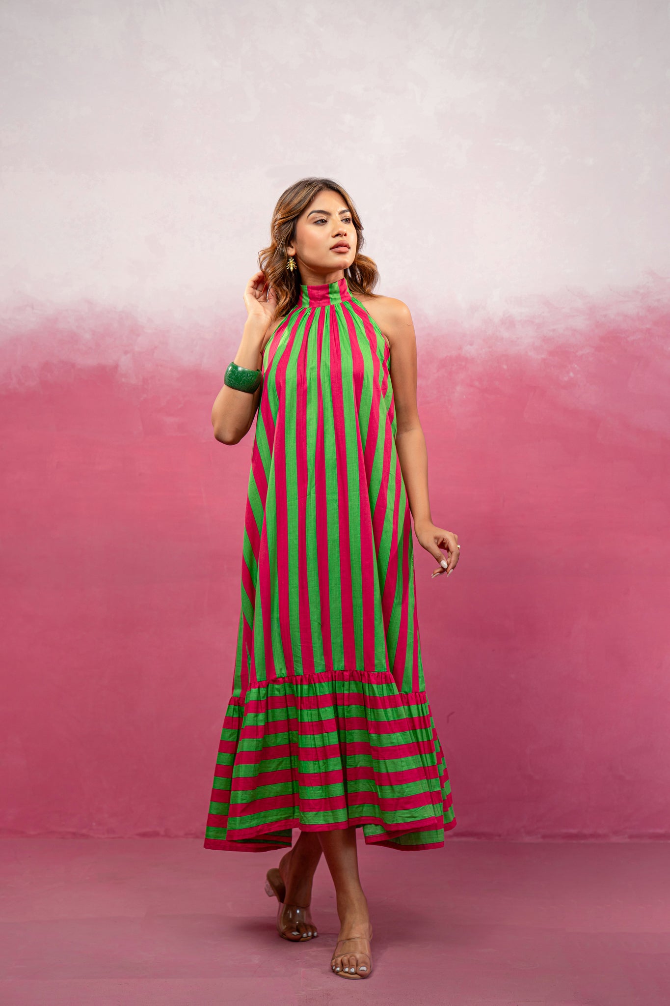 IVANA YELLOW STRIPED MAXI DRESS