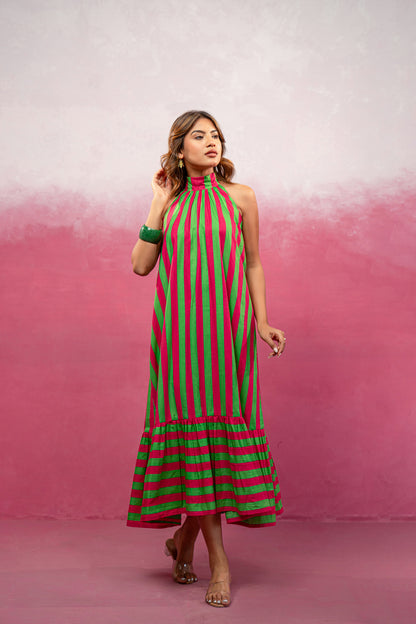 IVANA YELLOW STRIPED MAXI DRESS