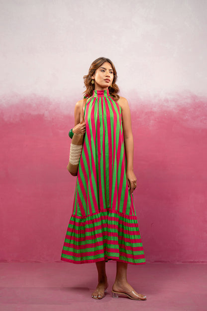 IVANA YELLOW STRIPED MAXI DRESS