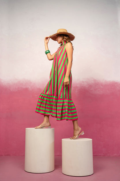 IVANA YELLOW STRIPED MAXI DRESS