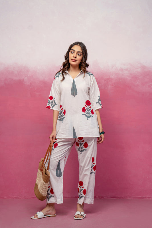 LUMI WHITE FLORAL COORD SET