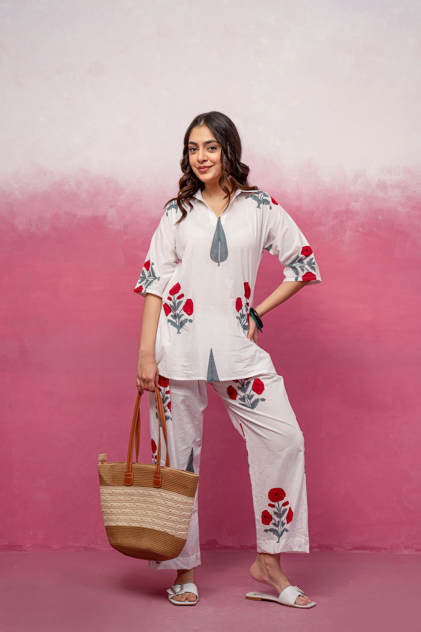 LUMI WHITE FLORAL COORD SET