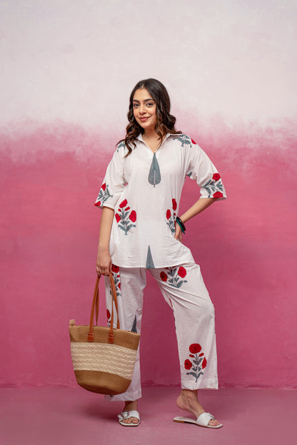 LUMI WHITE FLORAL COORD SET