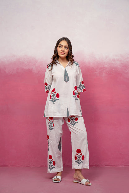 LUMI WHITE FLORAL COORD SET