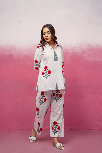 LUMI WHITE FLORAL COORD SET