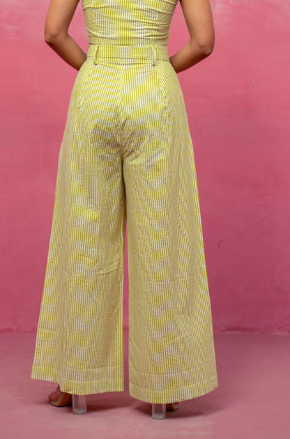 HANA GREEN STRIPED PANTS
