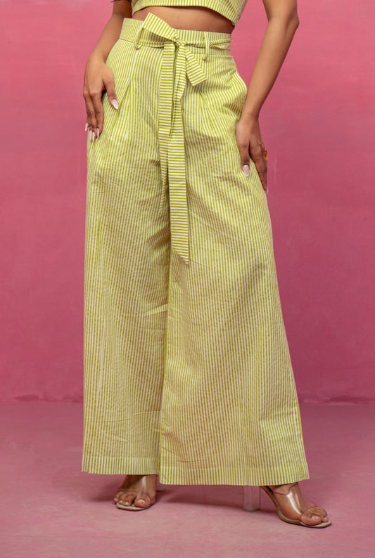 HANA GREEN STRIPED PANTS
