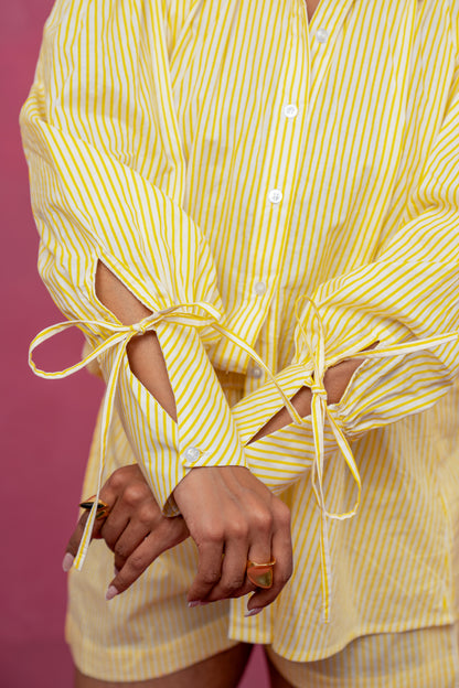 KAYLEE YELLOW STRIPED SHORT COORD SET