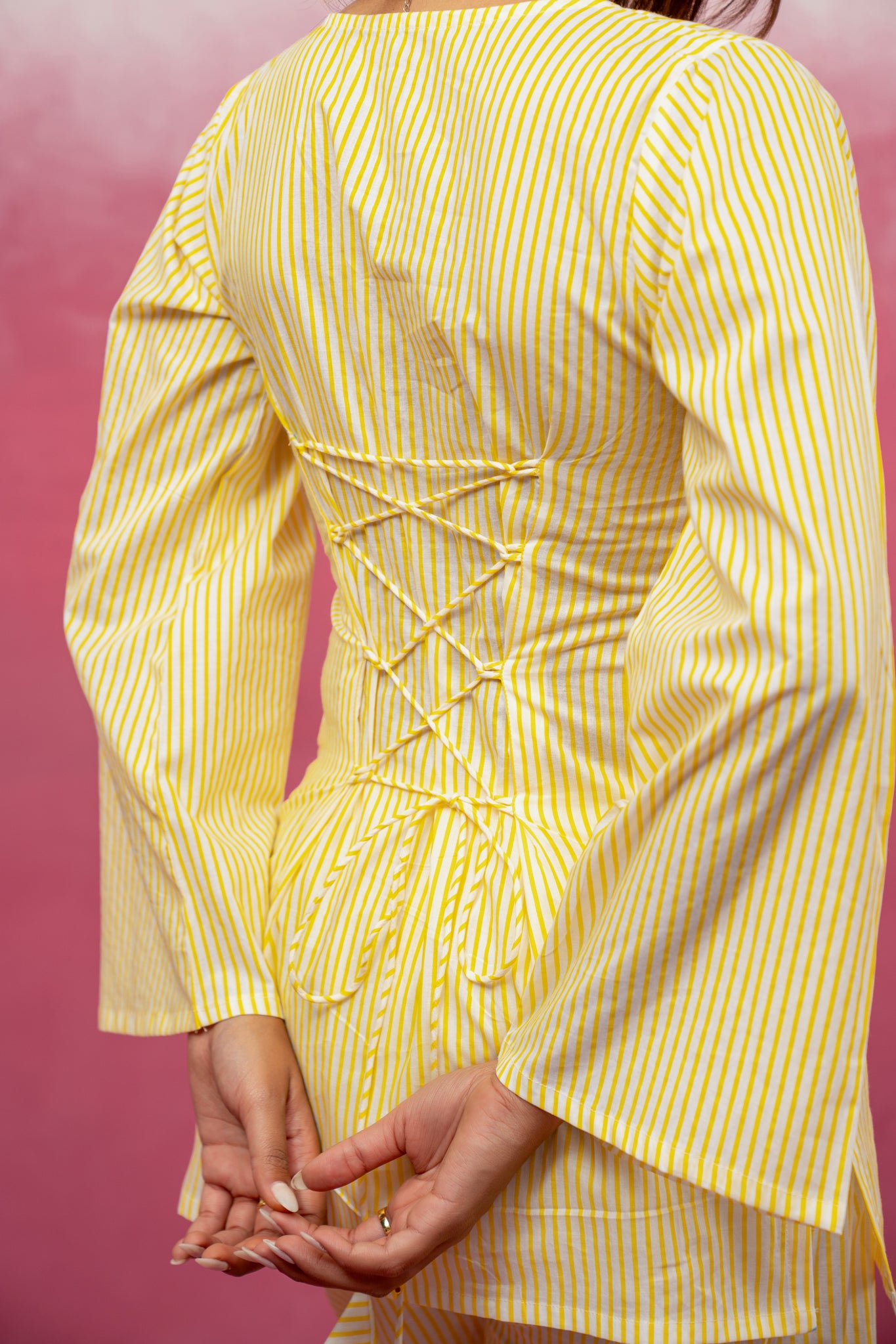 CARA BLUE STRIPED CORSET COORD SET