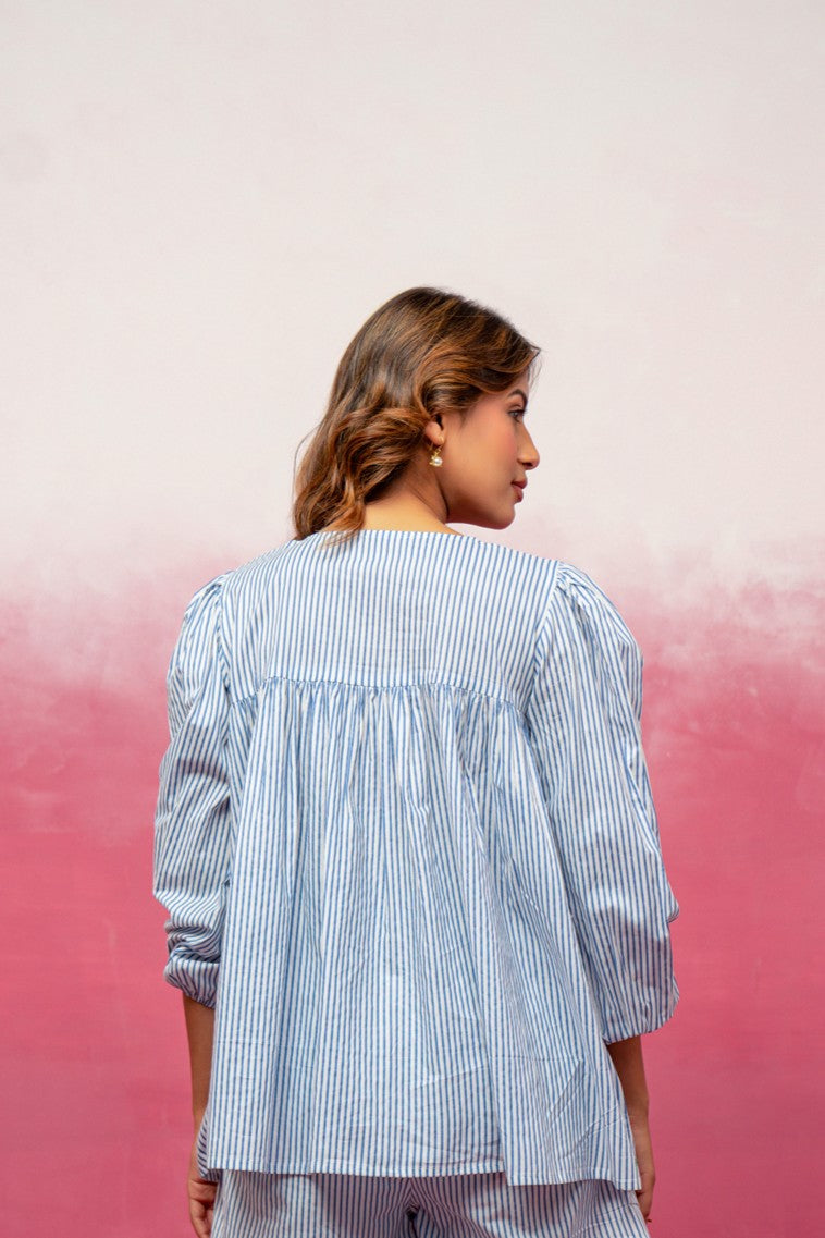 ERIKA BLUE STRIPED SHIRT