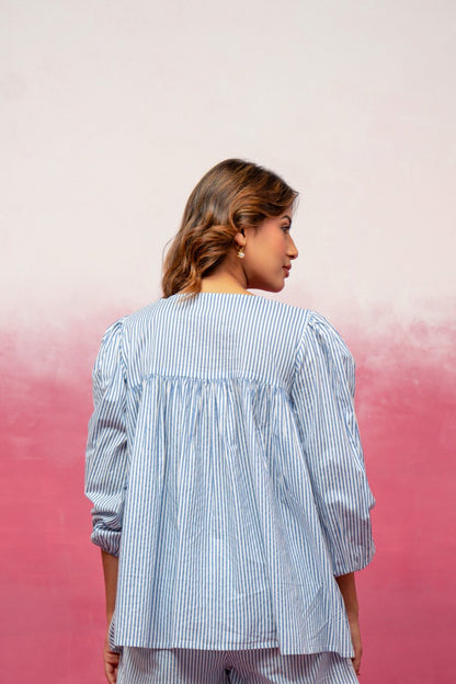 ERIKA BLUE STRIPED SHIRT