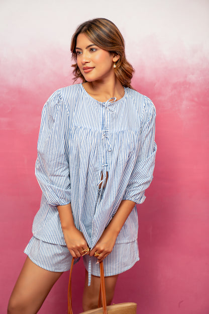 ERIKA BLUE STRIPED SHIRT