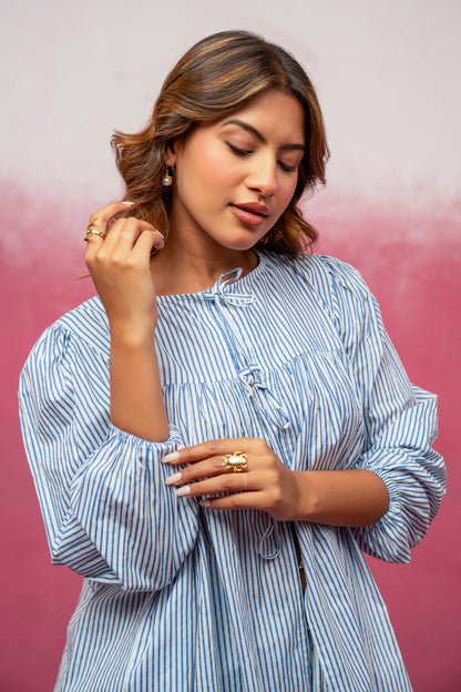 ERIKA BLUE STRIPED SHIRT