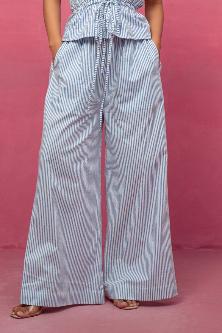 KARYA BLUE STRIPED PANTS