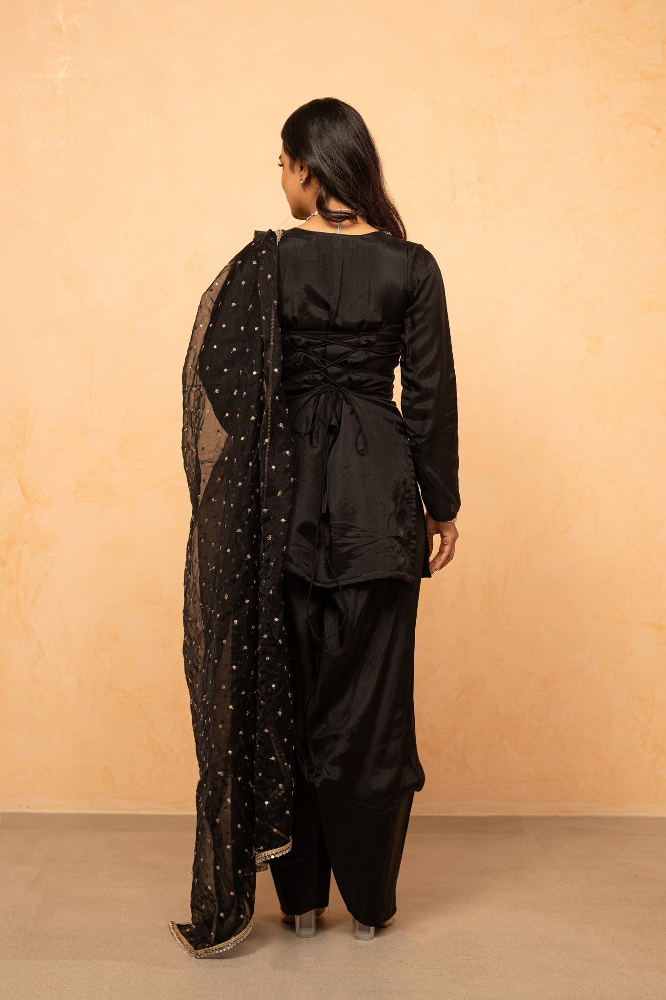 SIDRA BLACK FARSHI SALWAR SUIT SET