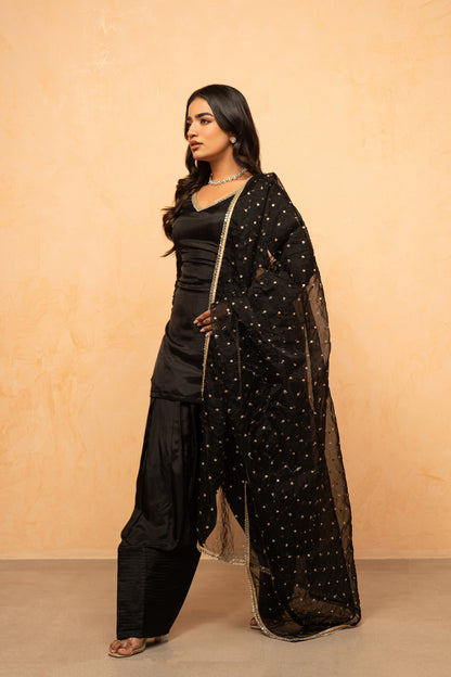 SIDRA BLACK FARSHI SALWAR SUIT SET