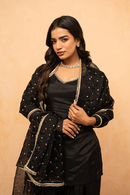 SIDRA BLACK FARSHI SALWAR SUIT SET
