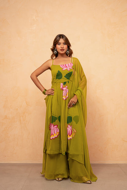 VAIDEHI LAVENDAR HANDPAINTED KURTA SET