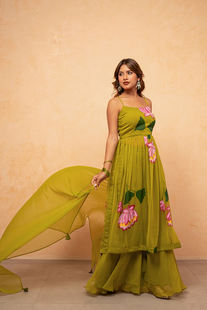 VAIDEHI LAVENDAR HANDPAINTED KURTA SET