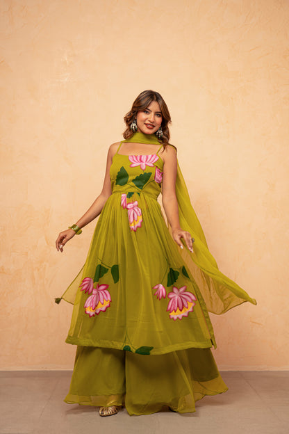 VAIDEHI LAVENDAR HANDPAINTED KURTA SET