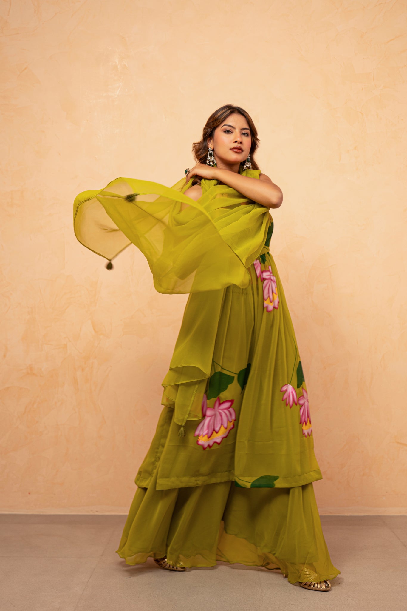 VAIDEHI LAVENDAR HANDPAINTED KURTA SET