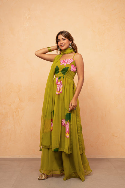 VAIDEHI LAVENDAR HANDPAINTED KURTA SET