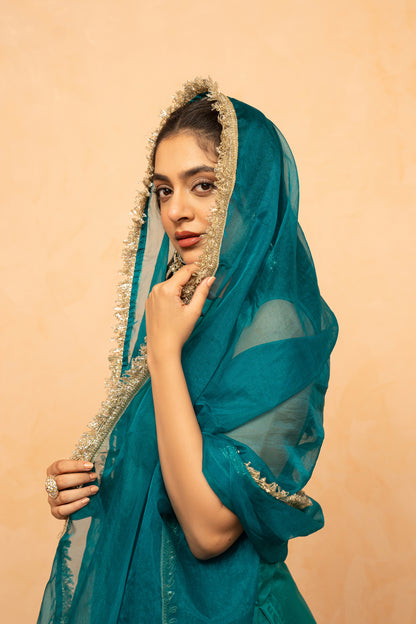 ROSHI GREEN FARSHI SALWAR SUIT SET