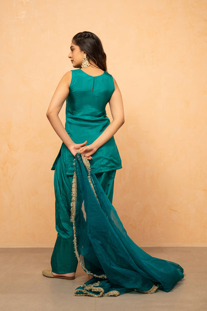 ROSHI GREEN FARSHI SALWAR SUIT SET