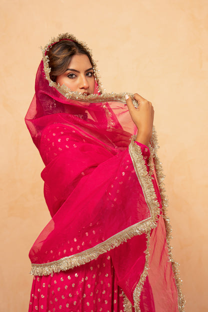 ADVIKA MAGENTA PINK SHARARA SET