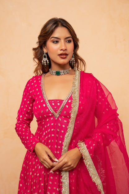 ADVIKA MAGENTA PINK SHARARA SET