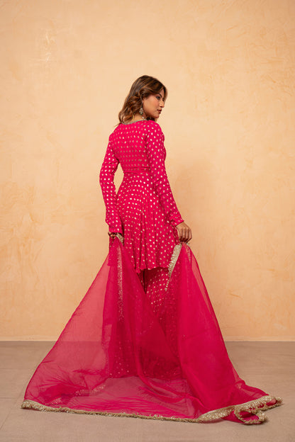 ADVIKA MAGENTA PINK SHARARA SET